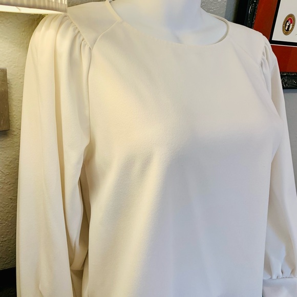 Ann Taylor Ivory Balloon Sleeve Blouse - Picture 6 of 6